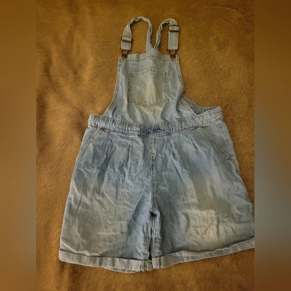 Cat & Jack Light Blue Jean Overall Shorts